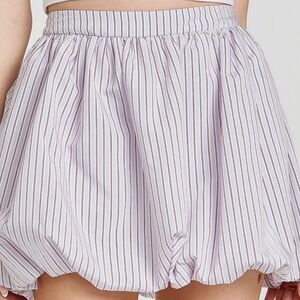 NWT WAYF Striped White Red Gray Bubble Mini Skirt Bonnie Large Poetcore